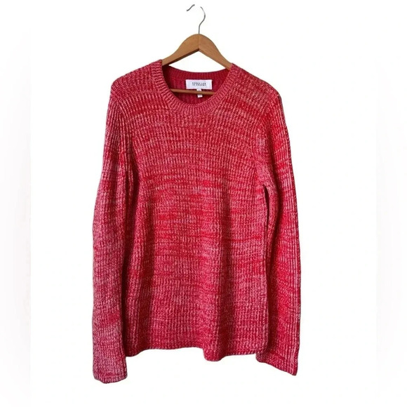 Derek Lam 10 Crosby Bicolor Crew Neck Sweater two-tone knit Merino Wool Size L - Picture 3 of 12